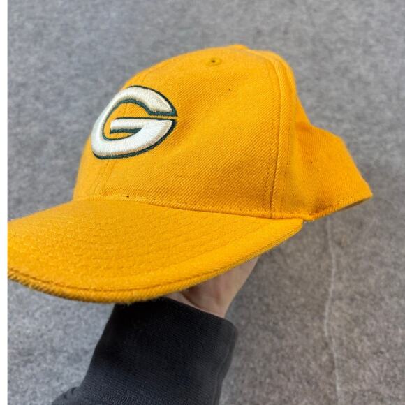 VINTAGE Nike Green Bay Packers NFL Hat Cap Mens Fitted Size 7 Yellow Sports Y2K - Picture 3 of 6